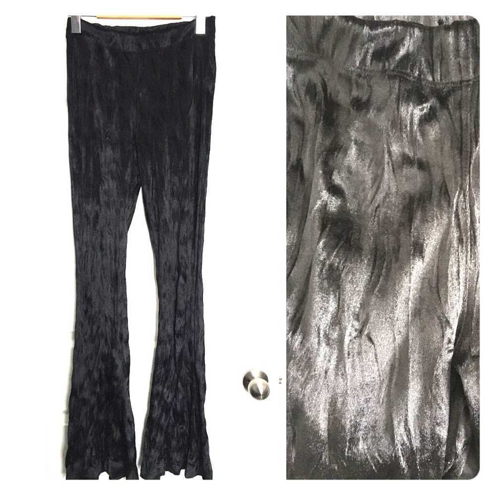 Killstar textured velvet flared leggings